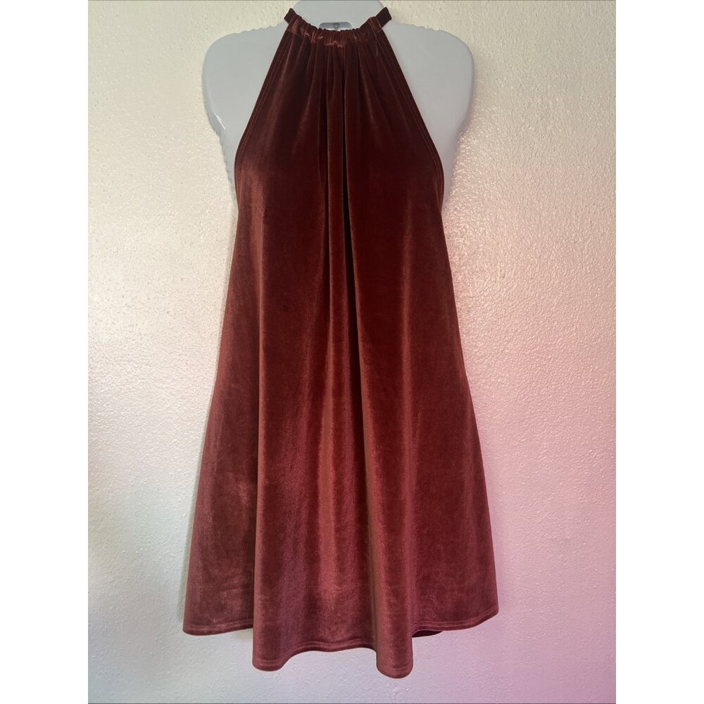 Bishop + Young Talia Velvet Dress Womens L Pink‎ Rose Out LBD Party Cruise